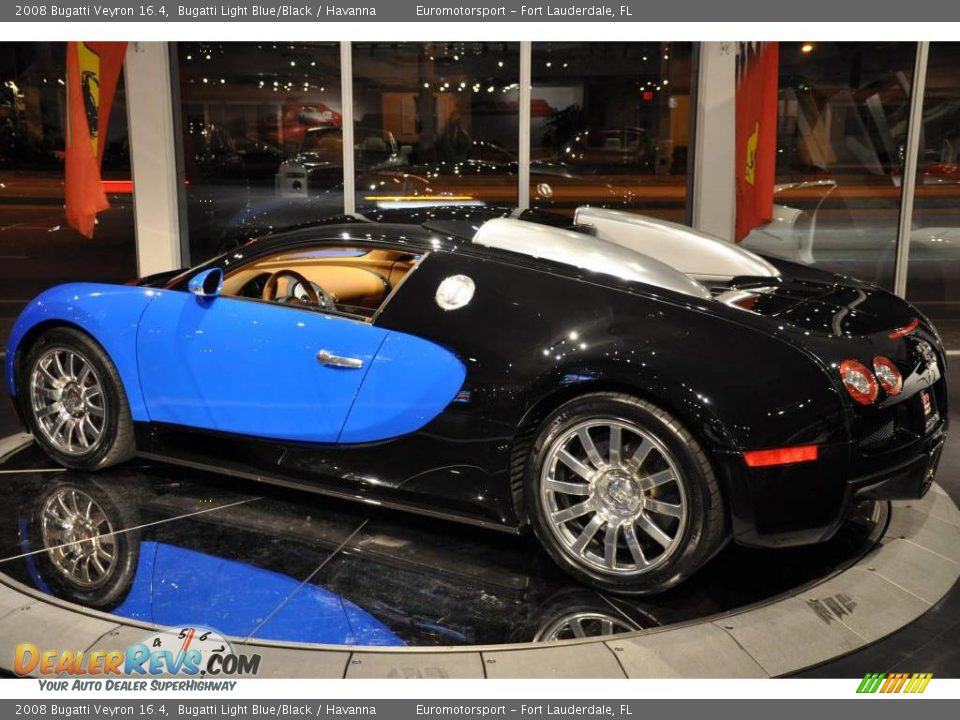 2008 Bugatti Veyron 16.4 Bugatti Light Blue/Black / Havanna Photo #7