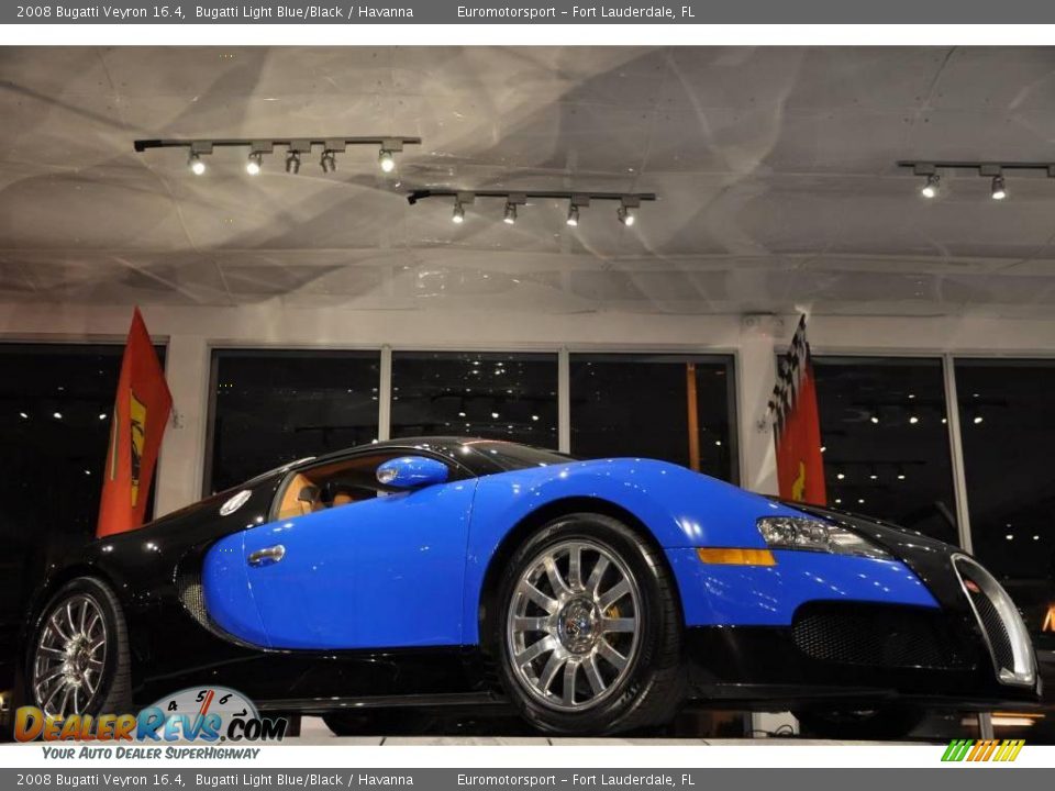 2008 Bugatti Veyron 16.4 Bugatti Light Blue/Black / Havanna Photo #9
