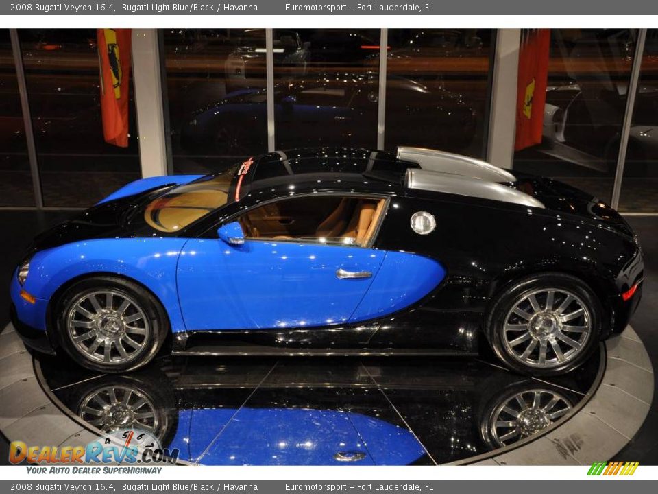 2008 Bugatti Veyron 16.4 Bugatti Light Blue/Black / Havanna Photo #13