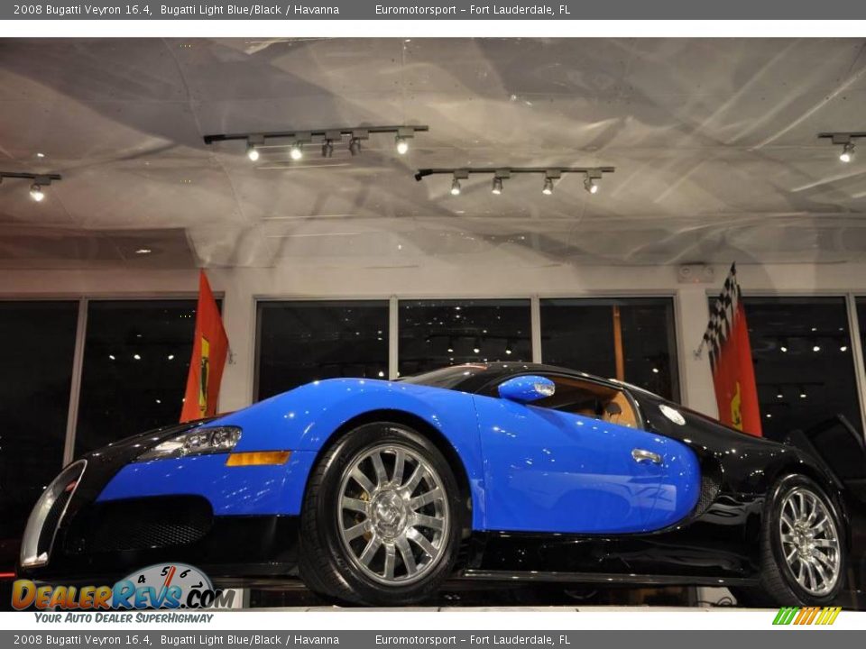 2008 Bugatti Veyron 16.4 Bugatti Light Blue/Black / Havanna Photo #14