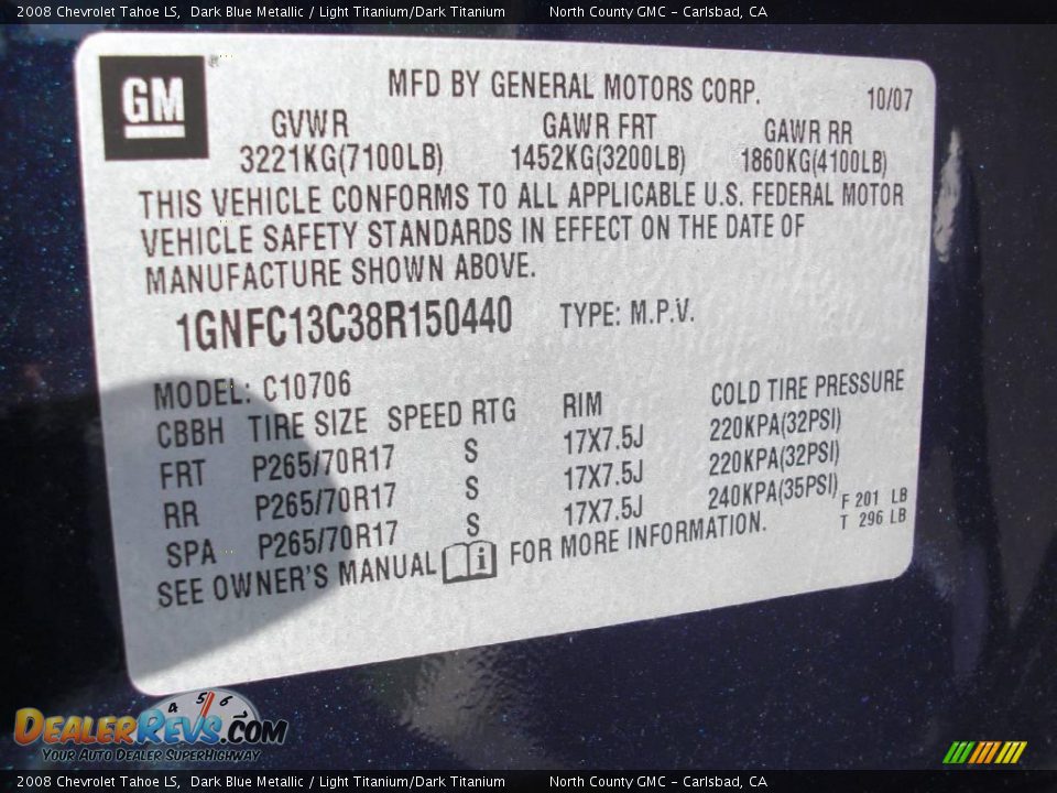2008 Chevrolet Tahoe LS Dark Blue Metallic / Light Titanium/Dark Titanium Photo #28