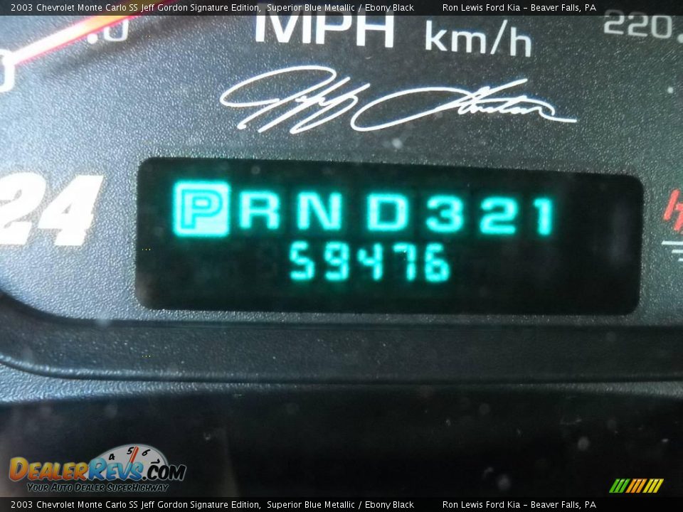 2003 Chevrolet Monte Carlo SS Jeff Gordon Signature Edition Superior Blue Metallic / Ebony Black Photo #25