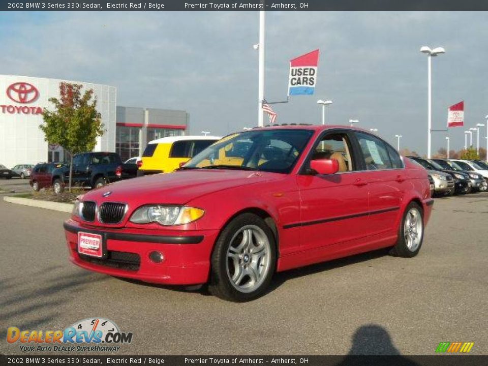 2002 BMW 3 Series 330i Sedan Electric Red / Beige Photo #1