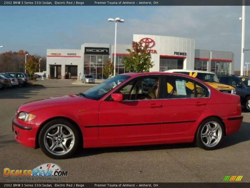 2002 BMW 3 Series 330i Sedan Electric Red / Beige Photo #2