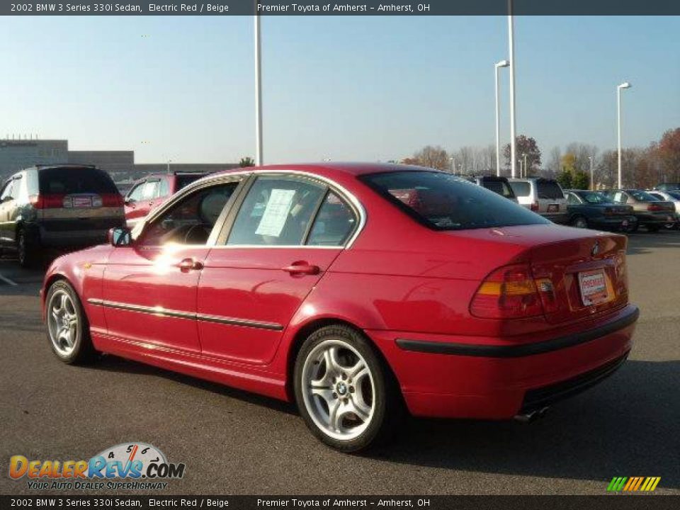 2002 BMW 3 Series 330i Sedan Electric Red / Beige Photo #3