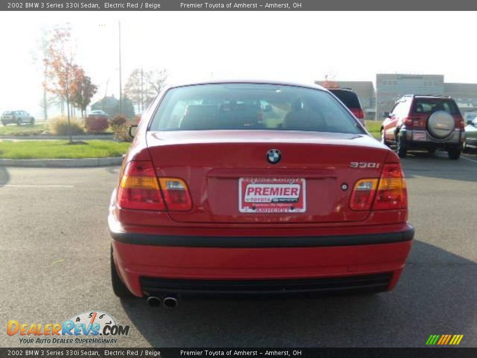 2002 BMW 3 Series 330i Sedan Electric Red / Beige Photo #4