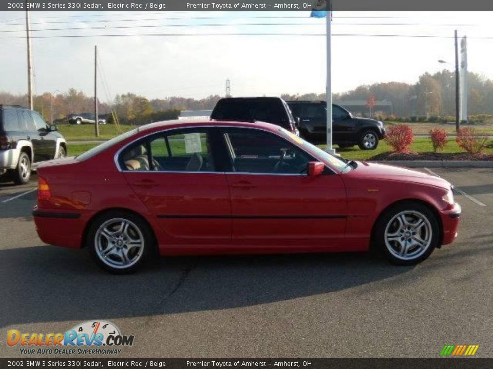 2002 BMW 3 Series 330i Sedan Electric Red / Beige Photo #6