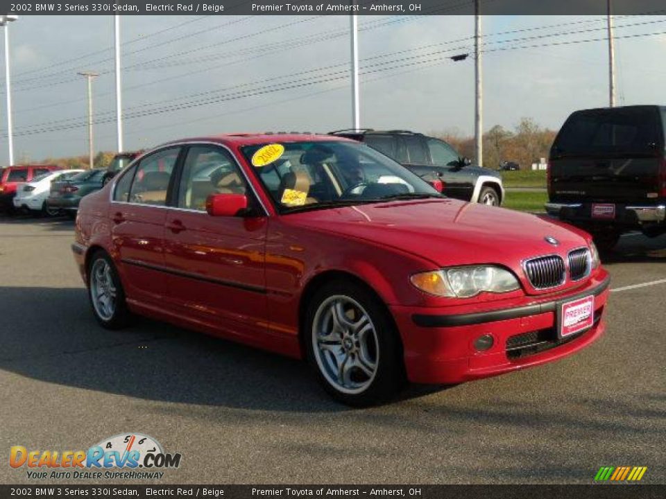 2002 BMW 3 Series 330i Sedan Electric Red / Beige Photo #7