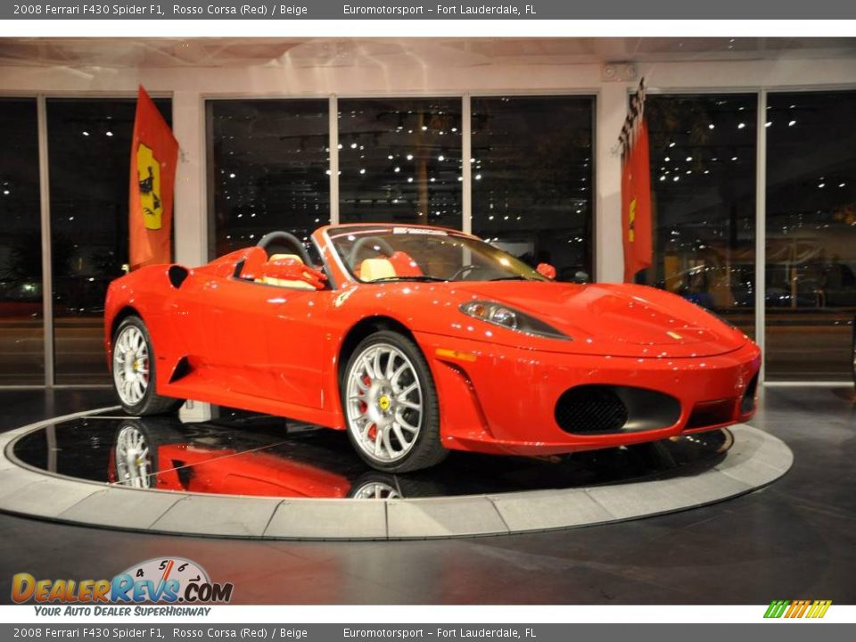 2008 Ferrari F430 Spider F1 Rosso Corsa (Red) / Beige Photo #13