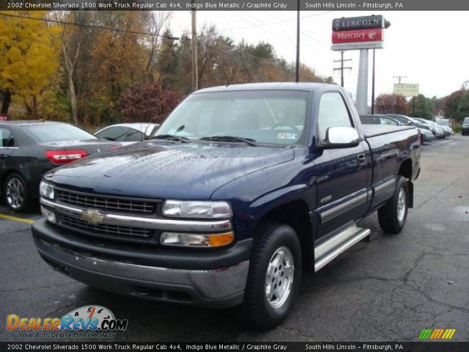 2002 Chevrolet Silverado 1500 Work Truck Regular Cab 4x4 Indigo Blue Metallic / Graphite Gray Photo #1