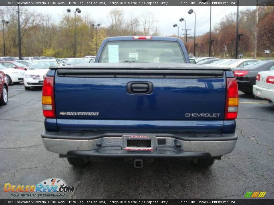 2002 Chevrolet Silverado 1500 Work Truck Regular Cab 4x4 Indigo Blue Metallic / Graphite Gray Photo #3