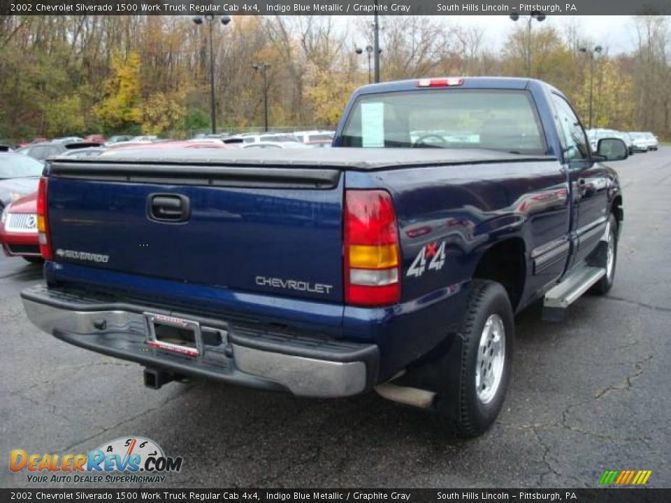 2002 Chevrolet Silverado 1500 Work Truck Regular Cab 4x4 Indigo Blue Metallic / Graphite Gray Photo #4