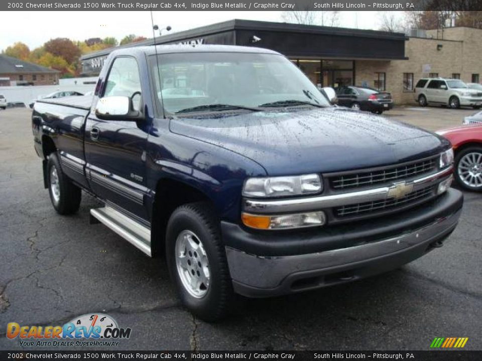 2002 Chevrolet Silverado 1500 Work Truck Regular Cab 4x4 Indigo Blue Metallic / Graphite Gray Photo #5