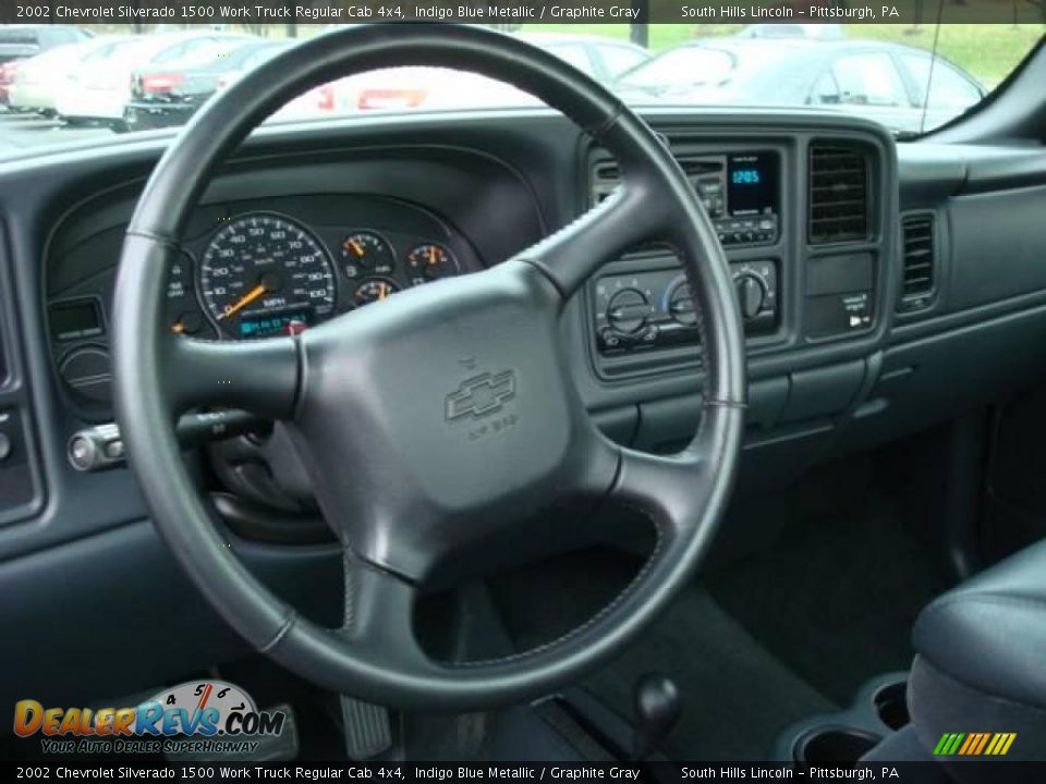 2002 Chevrolet Silverado 1500 Work Truck Regular Cab 4x4 Indigo Blue Metallic / Graphite Gray Photo #9