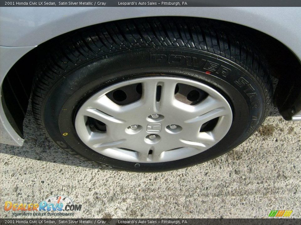 2001 Honda Civic LX Sedan Satin Silver Metallic / Gray Photo #8