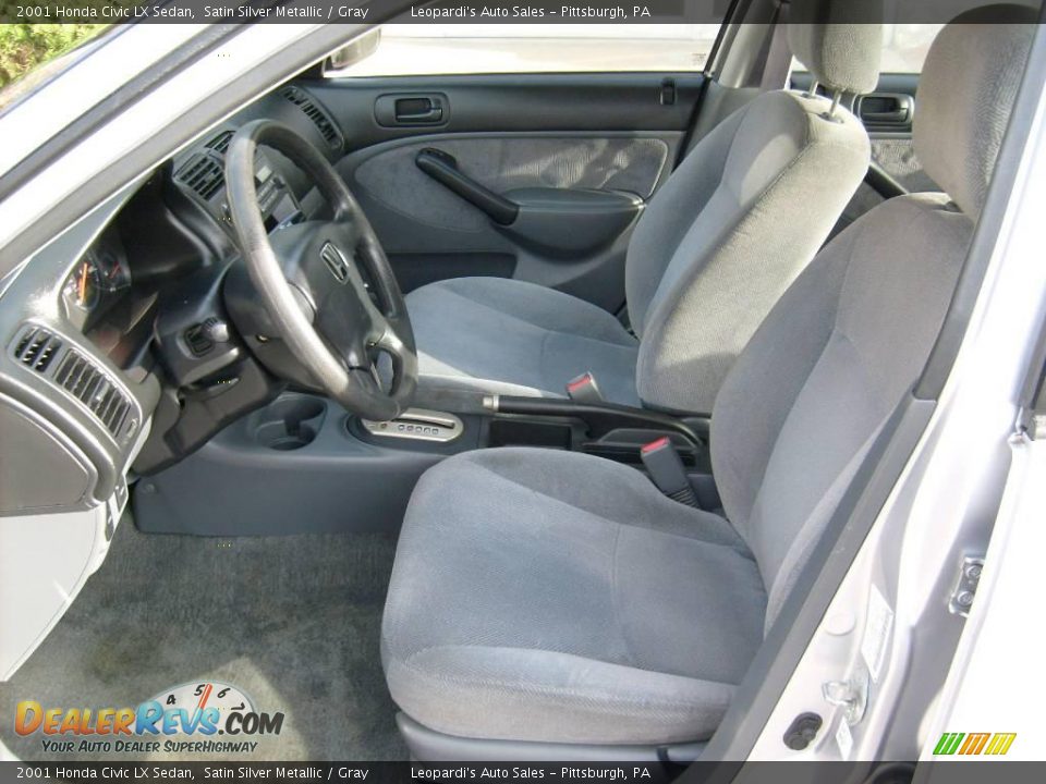 2001 Honda Civic LX Sedan Satin Silver Metallic / Gray Photo #9