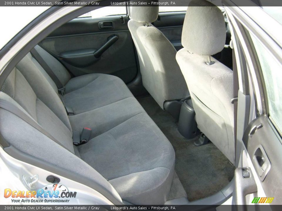 2001 Honda Civic LX Sedan Satin Silver Metallic / Gray Photo #11