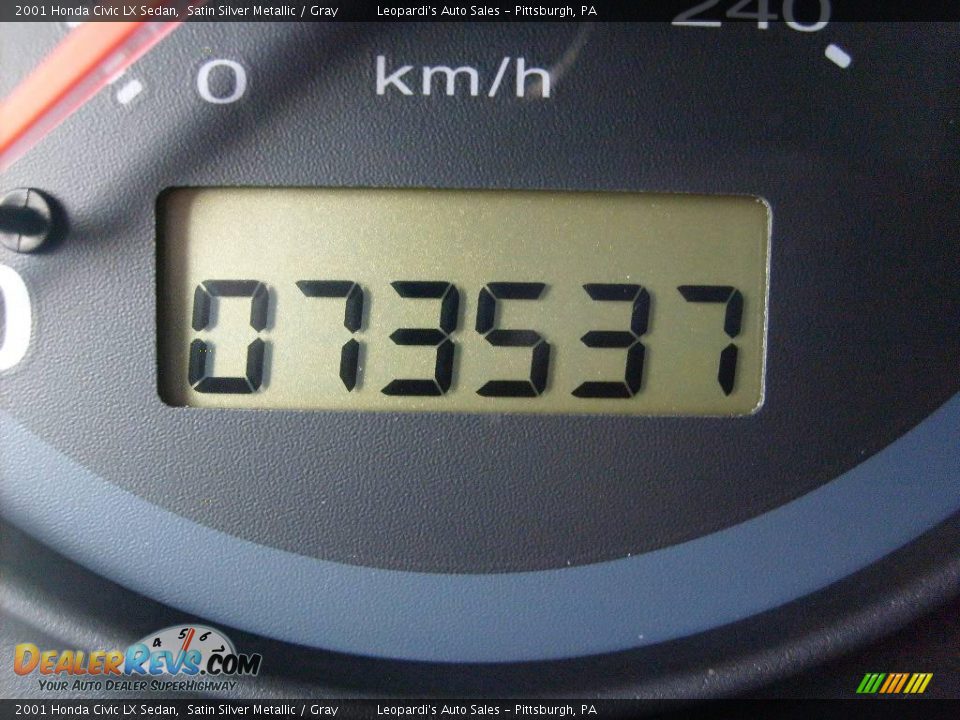 2001 Honda Civic LX Sedan Satin Silver Metallic / Gray Photo #15