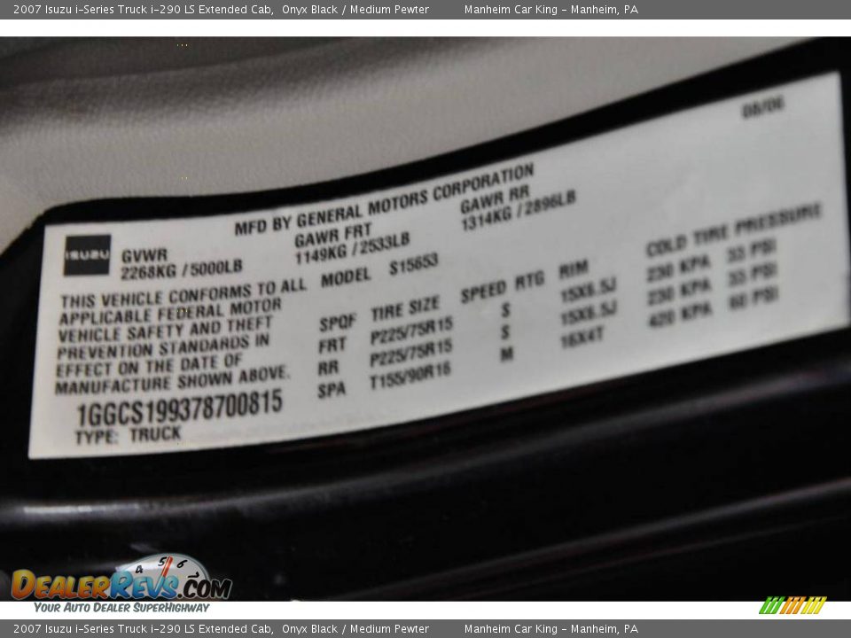 2007 Isuzu i-Series Truck i-290 LS Extended Cab Onyx Black / Medium Pewter Photo #11