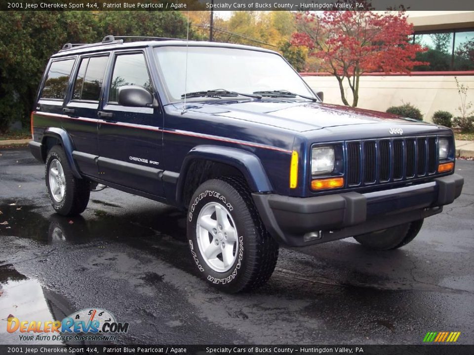 2001 Jeep Cherokee Sport 4x4 Patriot Blue Pearlcoat / Agate Photo #9
