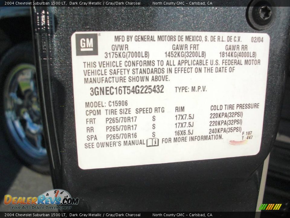 2004 Chevrolet Suburban 1500 LT Dark Gray Metallic / Gray/Dark Charcoal Photo #14