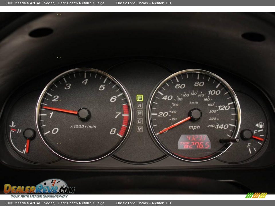 2006 Mazda MAZDA6 i Sedan Dark Cherry Metallic / Beige Photo #11