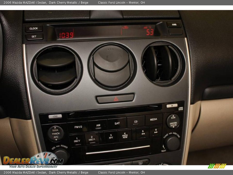 2006 Mazda MAZDA6 i Sedan Dark Cherry Metallic / Beige Photo #12