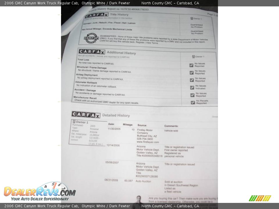 2006 GMC Canyon Work Truck Regular Cab Olympic White / Dark Pewter Photo #21