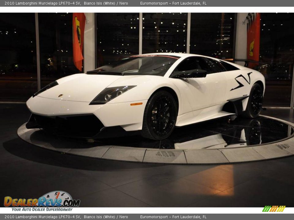2010 Lamborghini Murcielago LP670-4 SV Bianco Isis (White) / Nero Photo #3