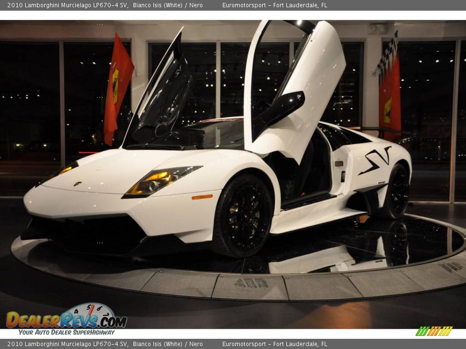 2010 Lamborghini Murcielago LP670-4 SV Bianco Isis (White) / Nero Photo #16