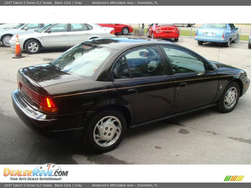 1997 Saturn S Series SL2 Sedan Black Gold / Gray Photo #5