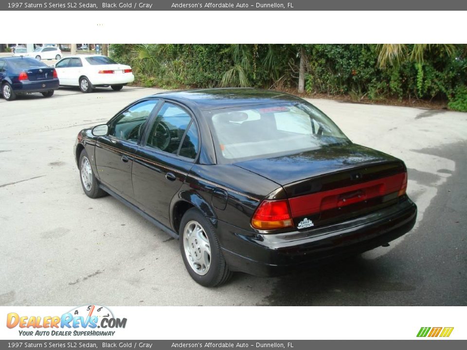1997 Saturn S Series SL2 Sedan Black Gold / Gray Photo #7