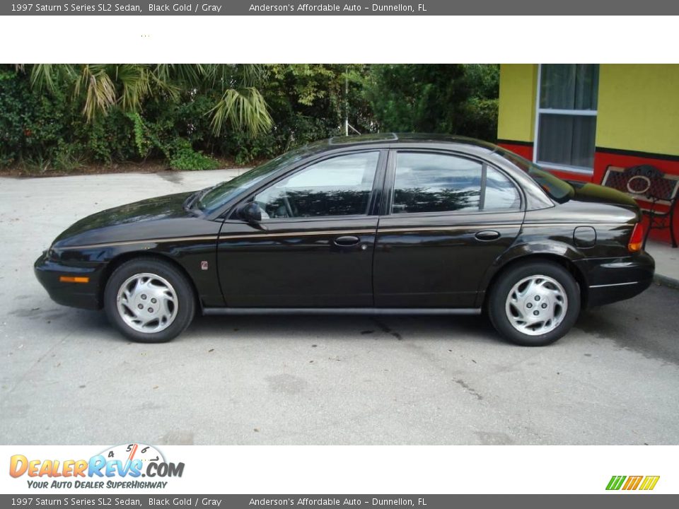 1997 Saturn S Series SL2 Sedan Black Gold / Gray Photo #8
