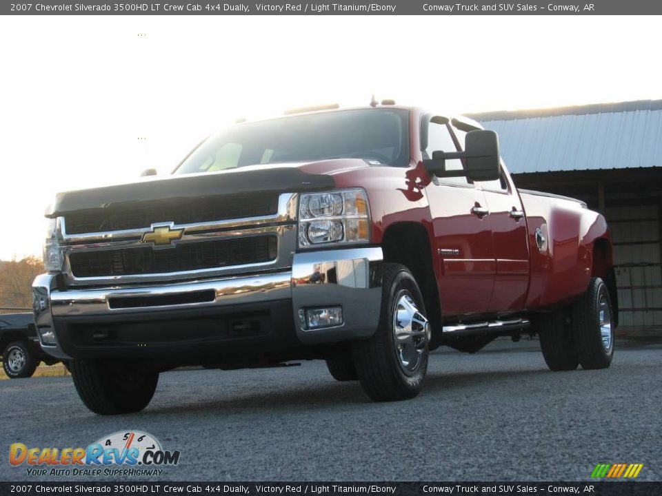 2007 Chevrolet Silverado 3500HD LT Crew Cab 4x4 Dually Victory Red / Light Titanium/Ebony Photo #2