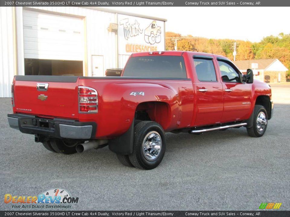 2007 Chevrolet Silverado 3500HD LT Crew Cab 4x4 Dually Victory Red / Light Titanium/Ebony Photo #5