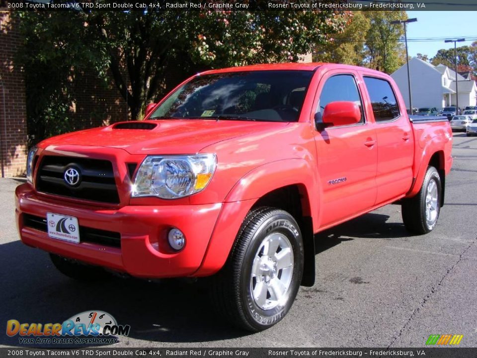 2008 Toyota Tacoma V6 TRD Sport Double Cab 4x4 Radiant Red / Graphite Gray Photo #1