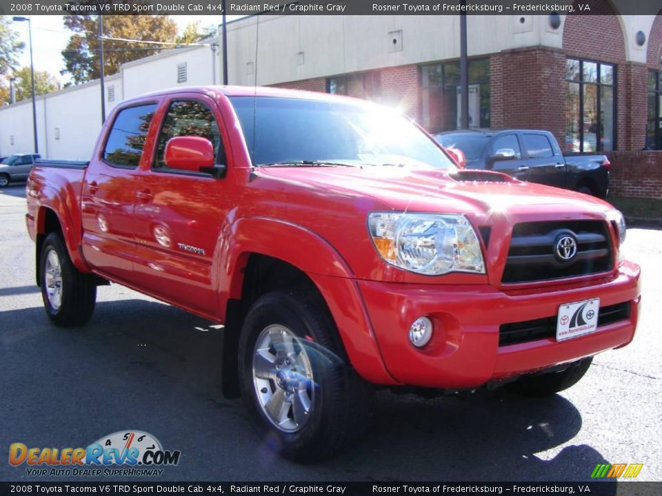 2008 Toyota Tacoma V6 TRD Sport Double Cab 4x4 Radiant Red / Graphite Gray Photo #2