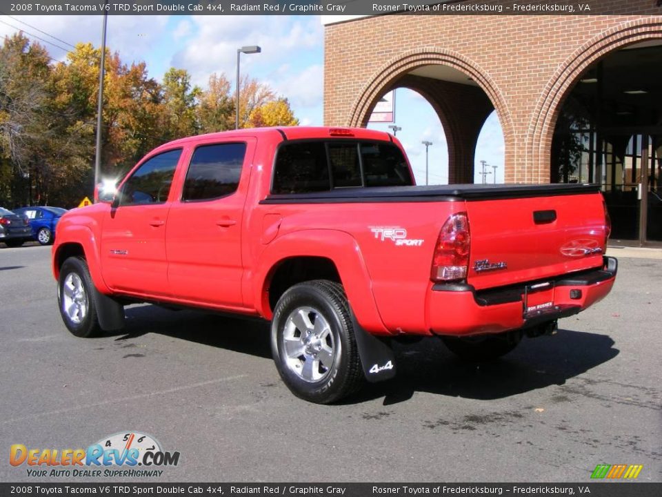 2008 Toyota Tacoma V6 TRD Sport Double Cab 4x4 Radiant Red / Graphite Gray Photo #4