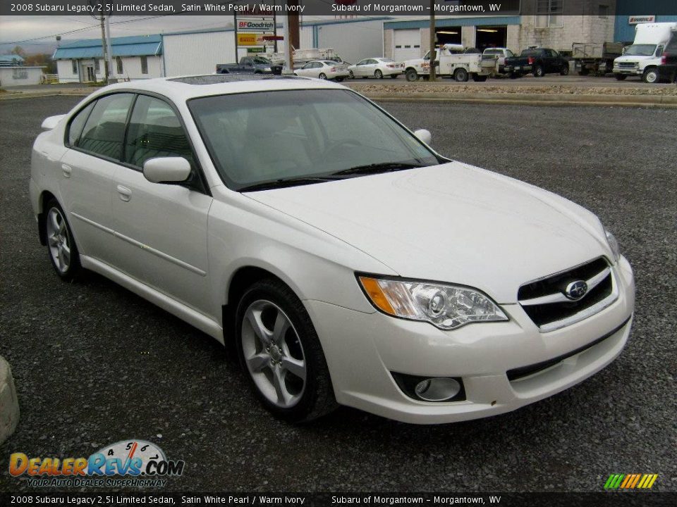 2008 Subaru Legacy 2.5i Limited Sedan Satin White Pearl / Warm Ivory Photo #7
