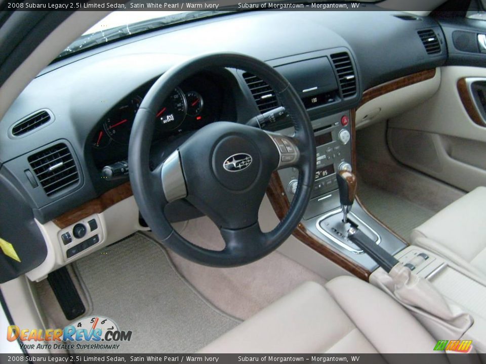 2008 Subaru Legacy 2.5i Limited Sedan Satin White Pearl / Warm Ivory Photo #11