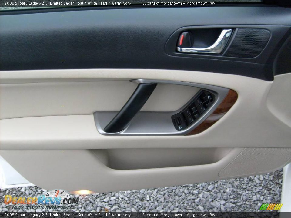 2008 Subaru Legacy 2.5i Limited Sedan Satin White Pearl / Warm Ivory Photo #13