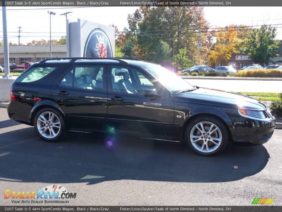 2007 Saab 9-5 Aero SportCombi Wagon Black / Black/Gray Photo #4