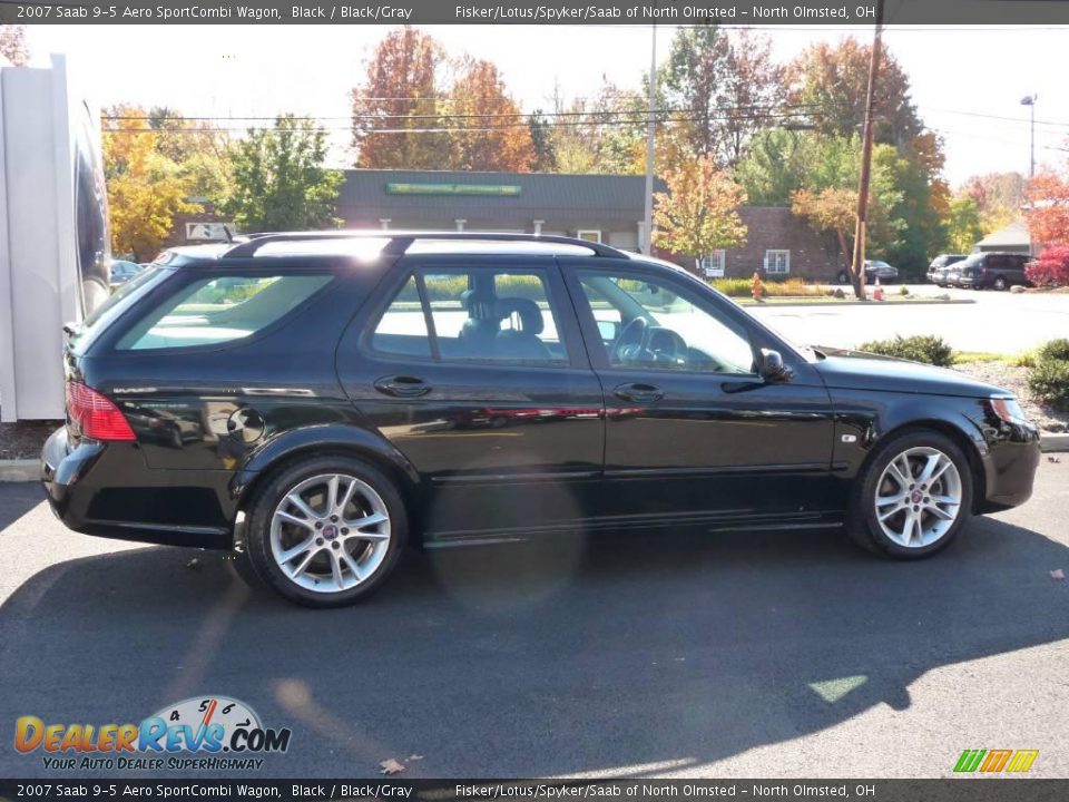 2007 Saab 9-5 Aero SportCombi Wagon Black / Black/Gray Photo #6