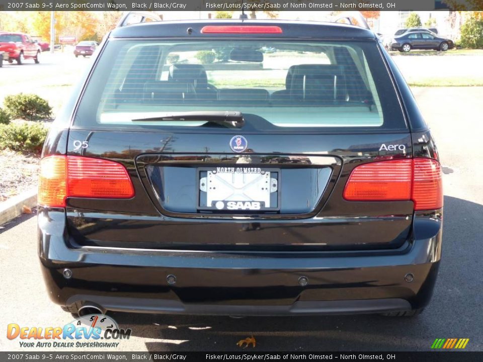 2007 Saab 9-5 Aero SportCombi Wagon Black / Black/Gray Photo #7
