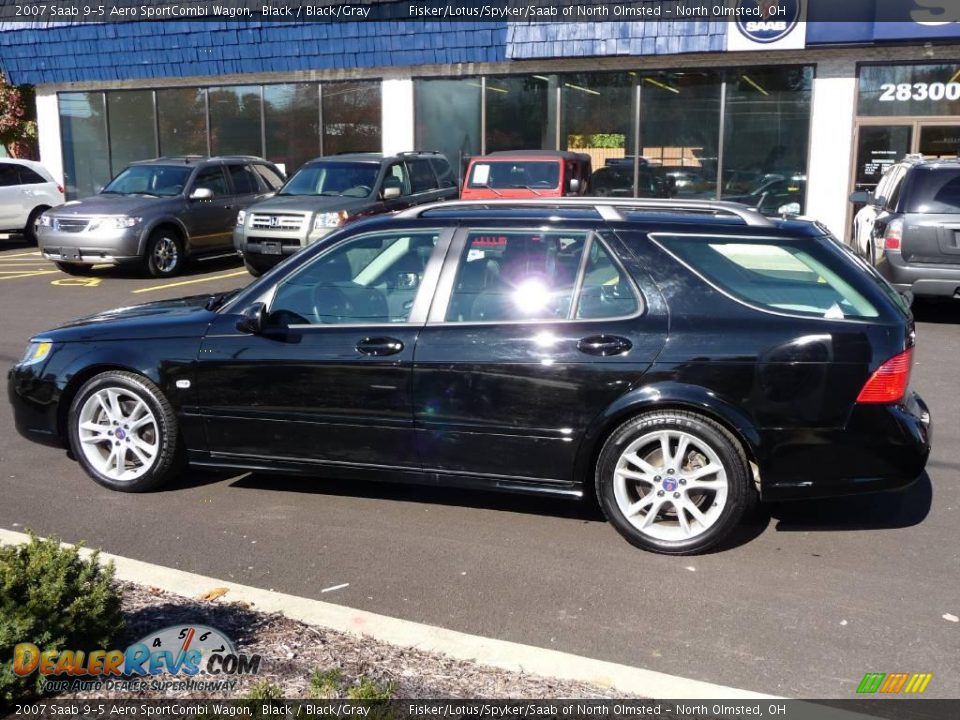 2007 Saab 9-5 Aero SportCombi Wagon Black / Black/Gray Photo #8