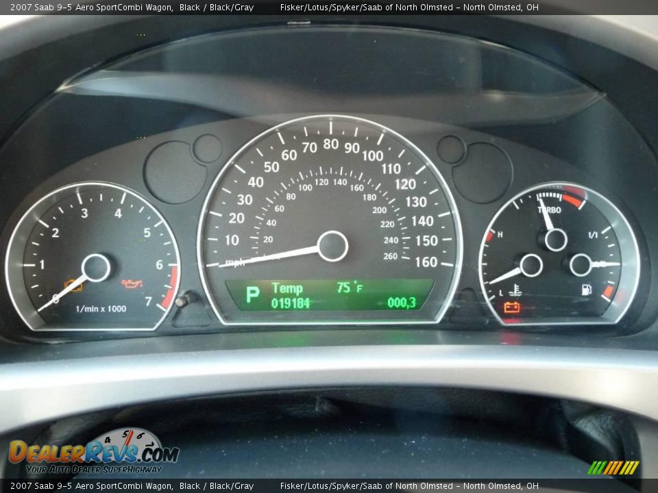 2007 Saab 9-5 Aero SportCombi Wagon Black / Black/Gray Photo #12