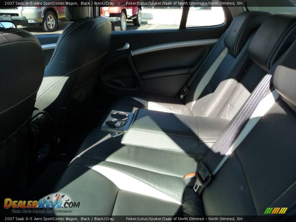 2007 Saab 9-5 Aero SportCombi Wagon Black / Black/Gray Photo #22