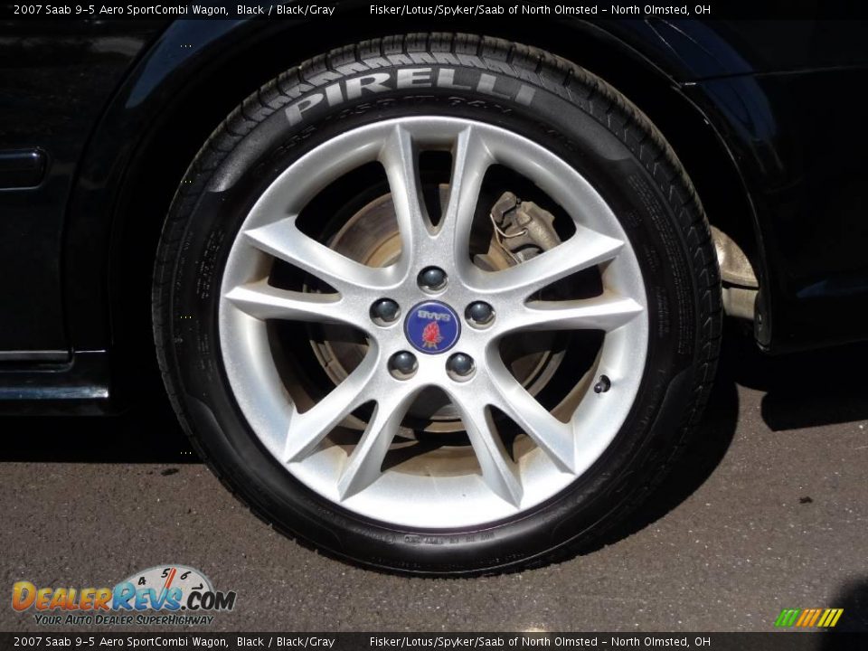 2007 Saab 9-5 Aero SportCombi Wagon Black / Black/Gray Photo #29