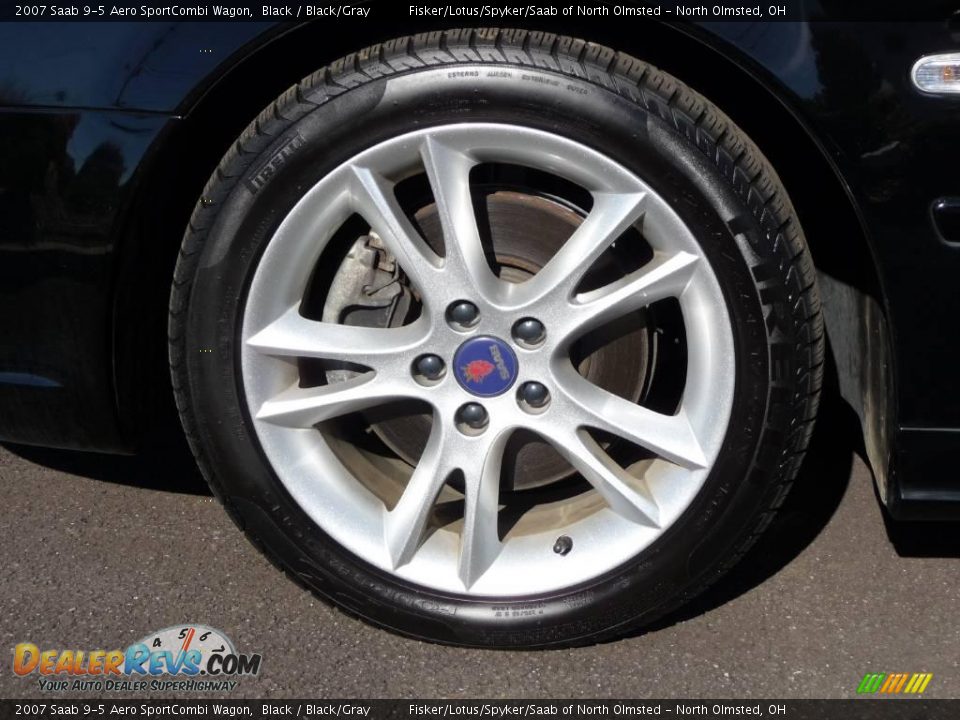 2007 Saab 9-5 Aero SportCombi Wagon Black / Black/Gray Photo #30