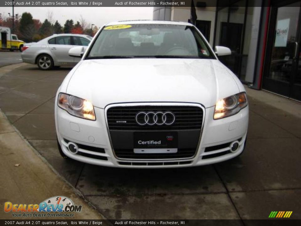 2007 Audi A4 2.0T quattro Sedan Ibis White / Beige Photo #2